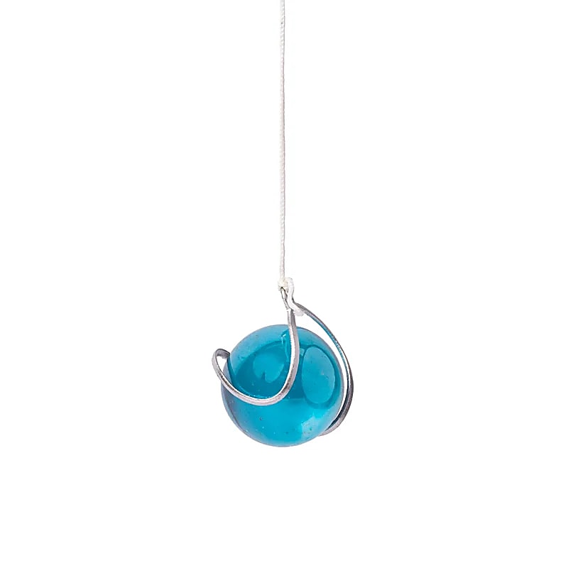 Carillon décoratif 'Ange' de couleur blaeue, fait en verre avec des tubes métalliques suspendus ! 74 x 20 cm - 200 gr. Très beau design, parfait !