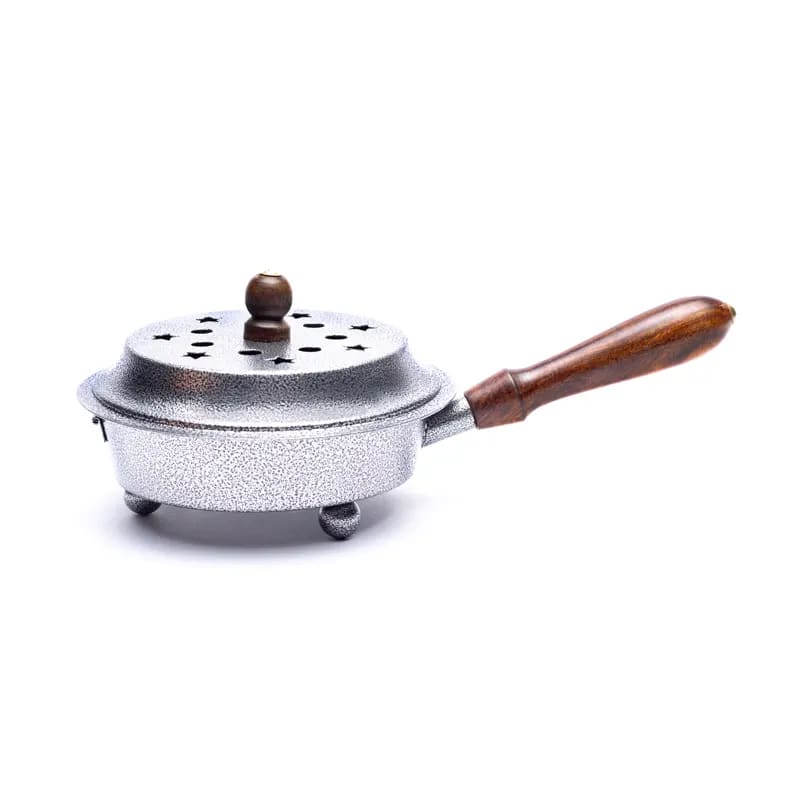 Pot porte-encens avec couvercle et poignée, ±15x26 cm - 505 gr. - Facile pour manipuler en toute sécurité. Convient également pour tout type d'encens !