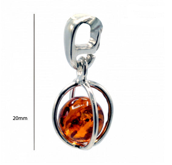 Ambre, jolie petit pendentif en Argent de 20x8x8 millimètres, vendu avec cordon coulissant (réglable), en cuir noir de 40 à 70 centimètres !