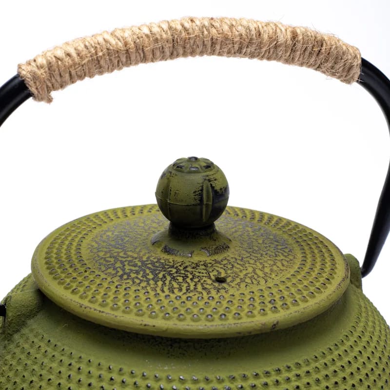 Théière japonaise Tetsukyusu de 0,6 L - En fonte émaillée avec filtre inox micromesh et poignée en sisal