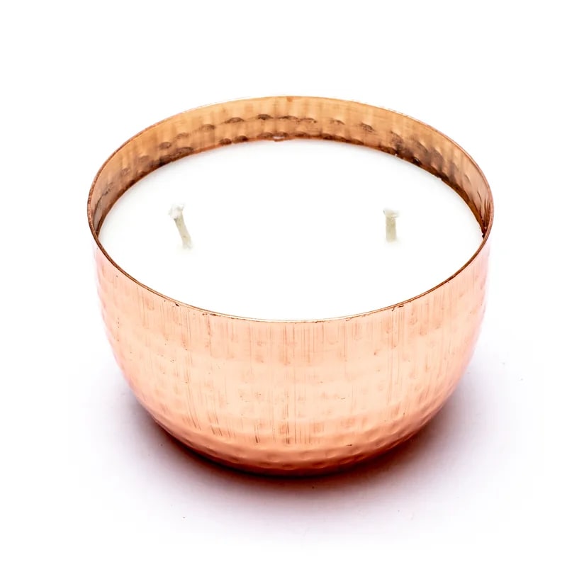 Bougie parfumée Ayurvédique, 6x9 cm - 20H de combustion. Kapha Sauge et menthe - nettoyant et rechargeant Beurre de coco et cire de soja Moins de fumée et de suie grâce à la mèche en coton Aux huiles essentielles naturelles !