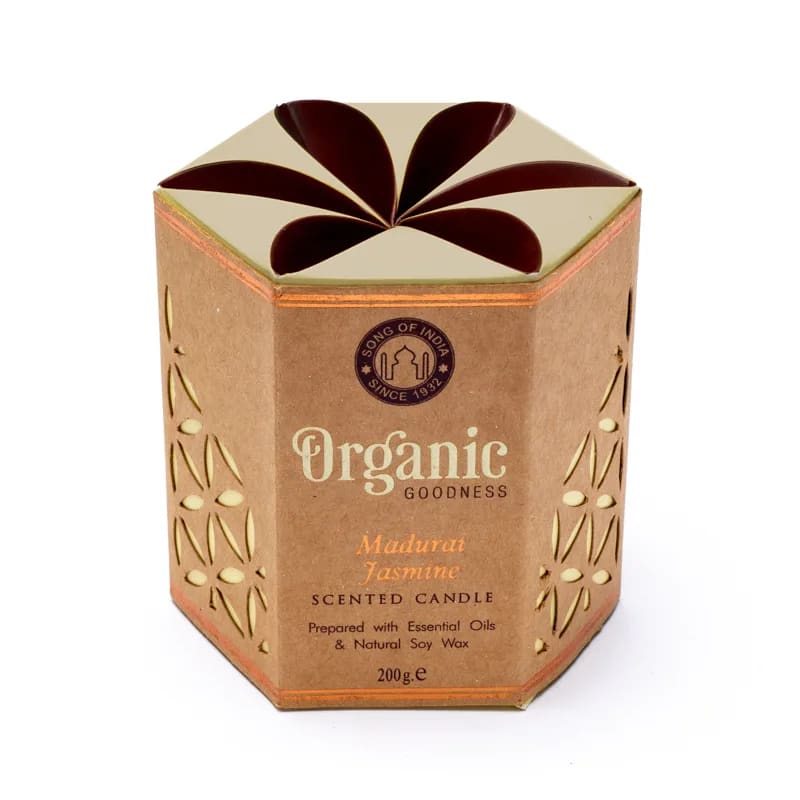 Bougie de chez 'Goodness', en cire de soja naturelle avec mèche en coton sans plomb. 4 Parfums au choix ! Dimensions : 10 x 9 cm - 200gr. +/- 55H de combustion.