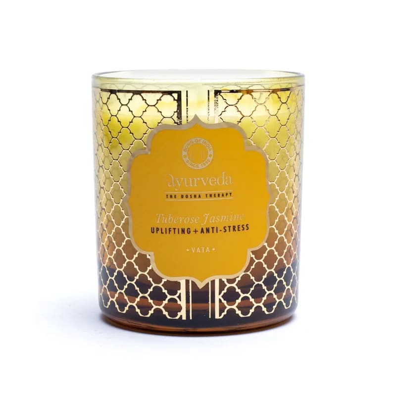 Bougie ayurvédique au beurre de coco et cire de soja de haute qualité, parfumée avec les meilleures huiles essentielles. 8x7x7cm - 355 gr. - ±55H de combustion. Moins de fumée et de suie grâce à la mèche en coton !