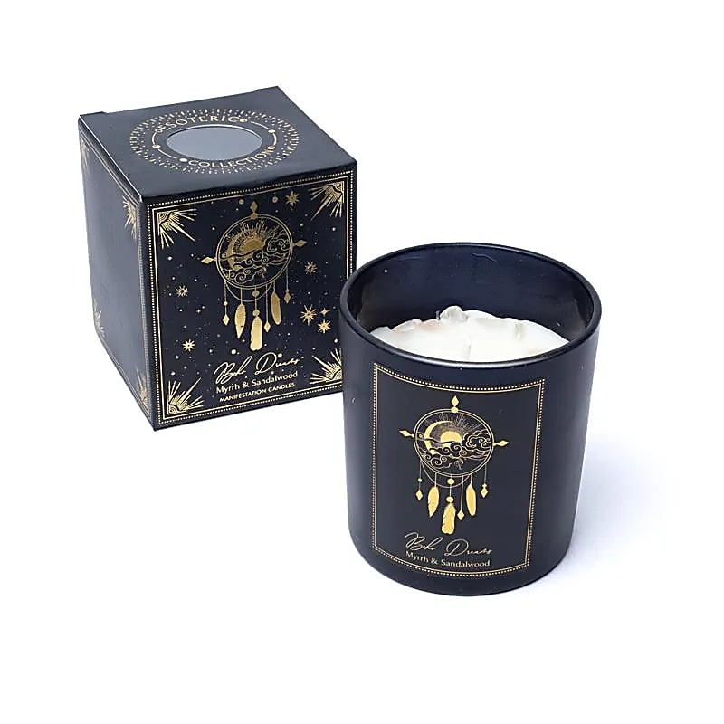 Bougies 'd'intentions' aux huiles essentielles et avec pierres précieuses, de chez 'Song of India'. 20 ou 80H de combustion ! Lorsque la bougie brûle, les pierres précieuses coulent avec la cire, une fois terminée, vous conserver les pierres !