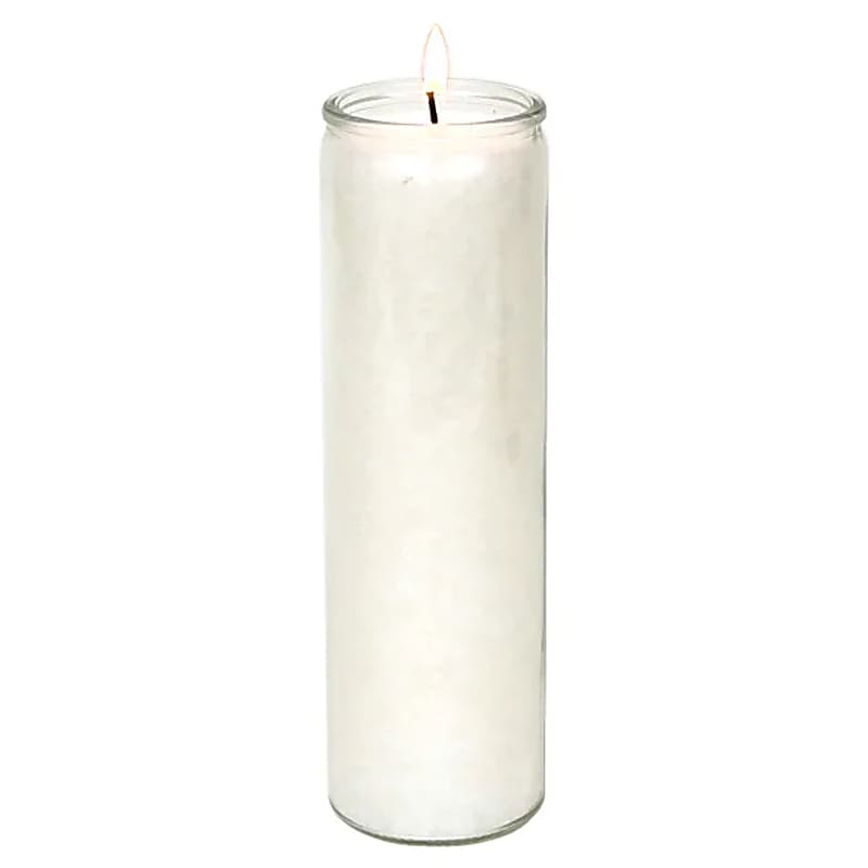 Bougies d'une durée de 100 Heures à la stéarine, 21 cm x 6,5. Couleurs au choix : Blanche, noire ou 7 chakras. Vendu à l'unité ou par 7. Trés bonne qualité, parfait !