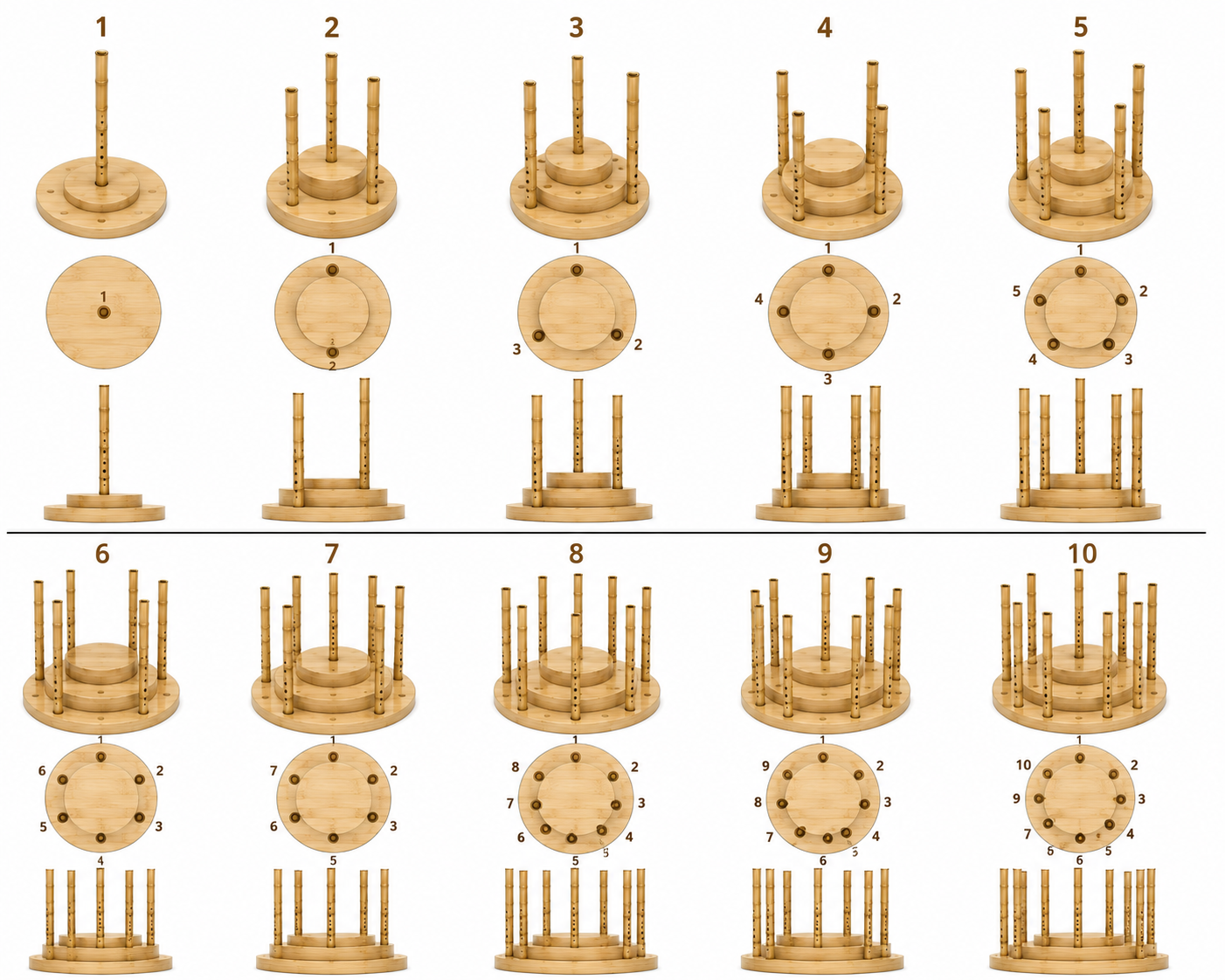 Supports en bois pour une ou plusieurs flutes, contactez nous pour des modèles sur mesure !
