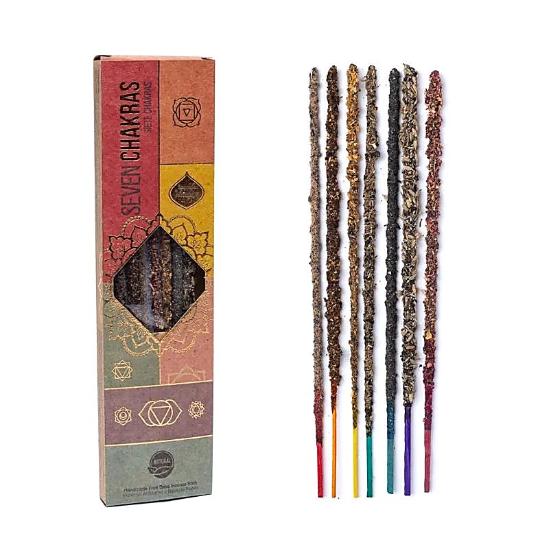 Encens Sagrada Madre '7 Chakras', produit naturel 100% unique, 7 bâtons par pack - Vendu par 2. Fait main en Argentine !