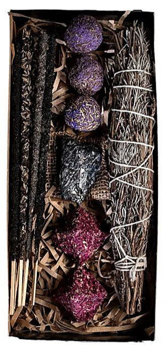 Coffret dâencens de Sagrada Madre avec pierre de tourmaline, allie les bienfaits des encenss et des pierres - 24 x 11 cm - 160 gr. !