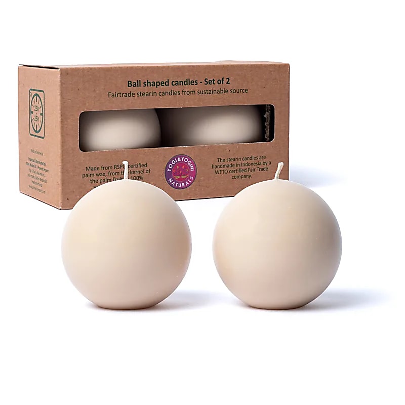 Set de 2 Bougies rondes non parfumé - 7,5cm - Combustion 25/ 26H - A la stéarine végétale 100% naturelle issue de l'agriculture raisonnée. Pas de fumée, flamme stable, mèche en coton !