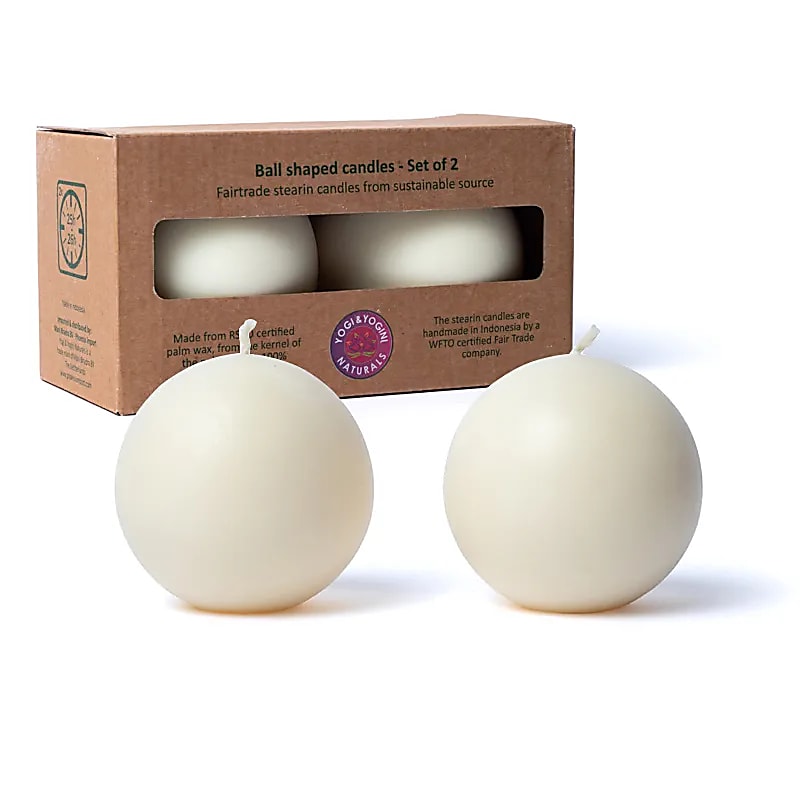 Set de 2 Bougies rondes non parfumé - 7,5cm - Combustion 25/ 26H - A la stéarine végétale 100% naturelle issue de l'agriculture raisonnée. Pas de fumée, flamme stable, mèche en coton !