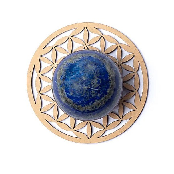 Support pour sphère avec motif fleur de vie. 7 cm de diamètre