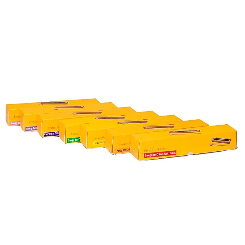 Sélection d'energy chimes/ barres sonores, set de 7 barres 'Fréquences des 7 chakras' ! 16 à 20 cm, vendu avec maillet !