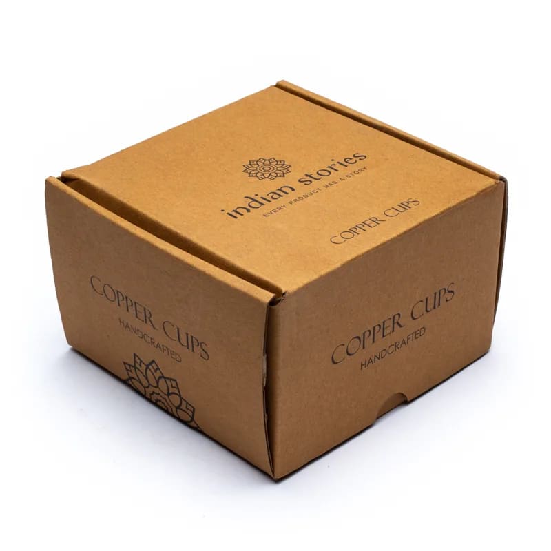 Verre/ Gobelet en cuivre (Tamba) - 4 finitions au choix : lisse, martelée, floral, lune - 0,350 L – 118 gr - Fait en Inde !