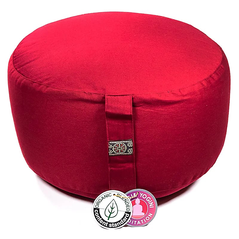 Coussin de Yoga et Méditation - taille XL - Couleurs unis - 33X22 cm - 3,2 kg. Housse extérieure en coton | Garnissage naturel en cosses de sarrasin !