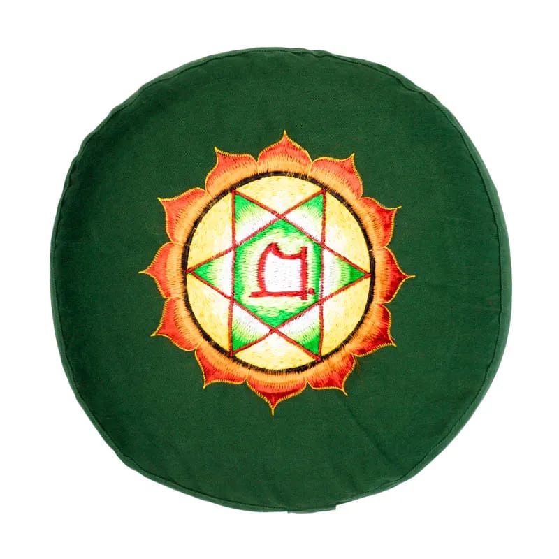 Sélection de coussins de Méditation ou de Yoga aux couleurs des 7 chakras, en coton biologique (OCS). 33 centimètres de diamètre x 13 centimètres de hauteur - 2300 grammes. De chez Yogi & Yogini, fait en Inde ! Coussion vendu seul ou en set de 7 !