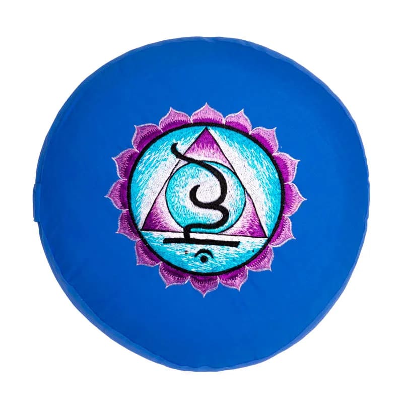 Sélection de coussins de Méditation ou de Yoga aux couleurs des 7 chakras, en coton biologique (OCS). 33 centimètres de diamètre x 13 centimètres de hauteur - 2300 grammes. De chez Yogi & Yogini, fait en Inde ! Coussion vendu seul ou en set de 7 !