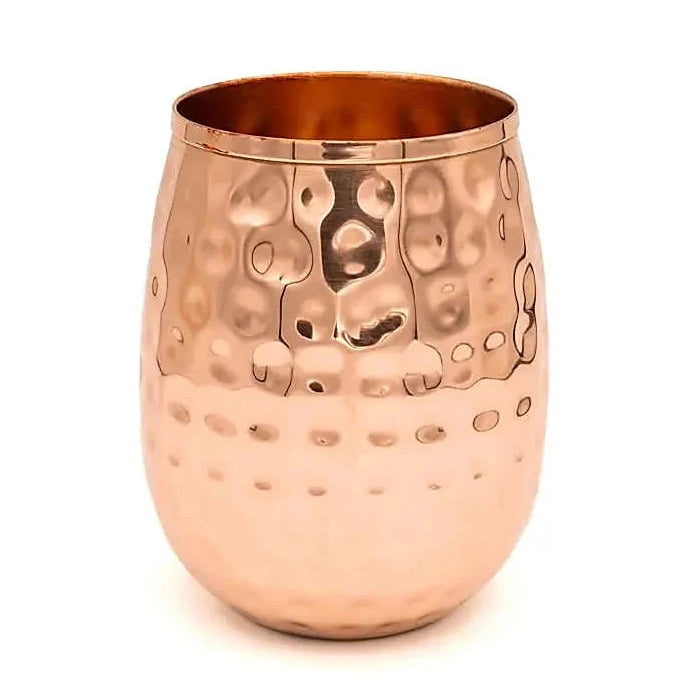 Copper (Tamba) glass/goblet - 4 finishes to choose from: smooth, hammered, floral, moon - 0.350 L â 118 gr - Made in India!