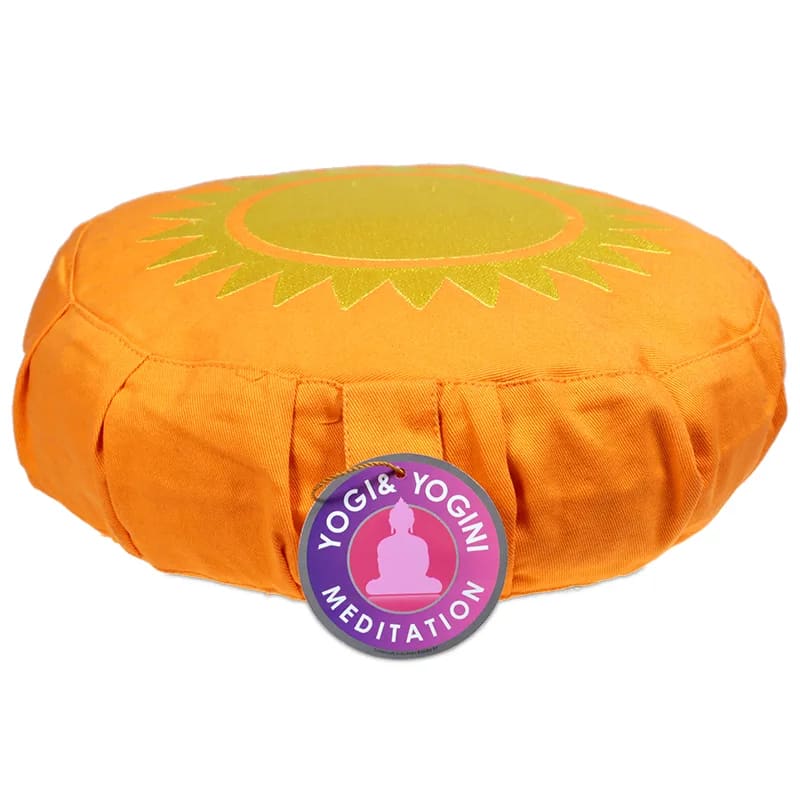 Coussin de Méditation/ Yoga pour VOYAGE ou POUR ENFANT. de 26 centimètres de diamètre x 21 x 11 centimètres de hauteur. 850 grammes. De chez Yogi & Yogini, fait en Inde !