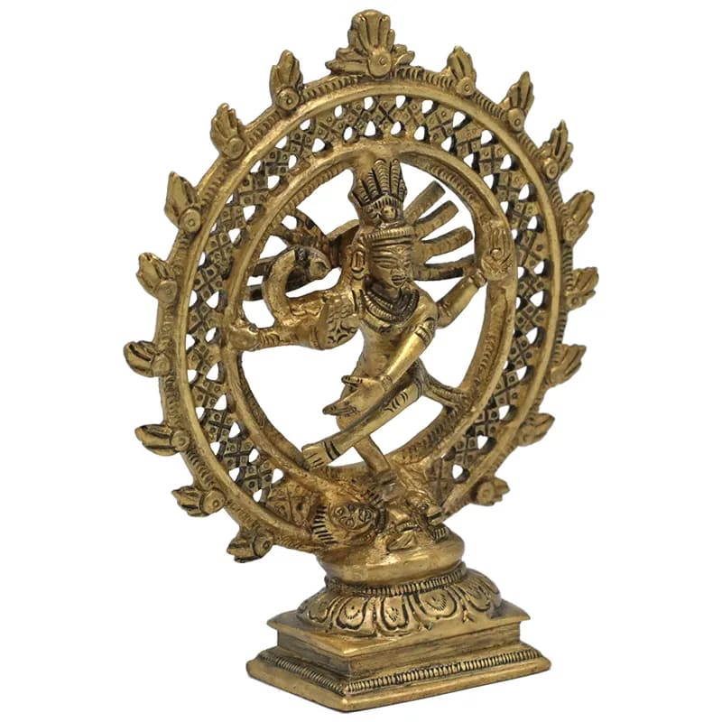 Shiva Nataraj en métal (laiton), avec son double anneau. Ø de 15, 20 ou 27 cm, au choix !