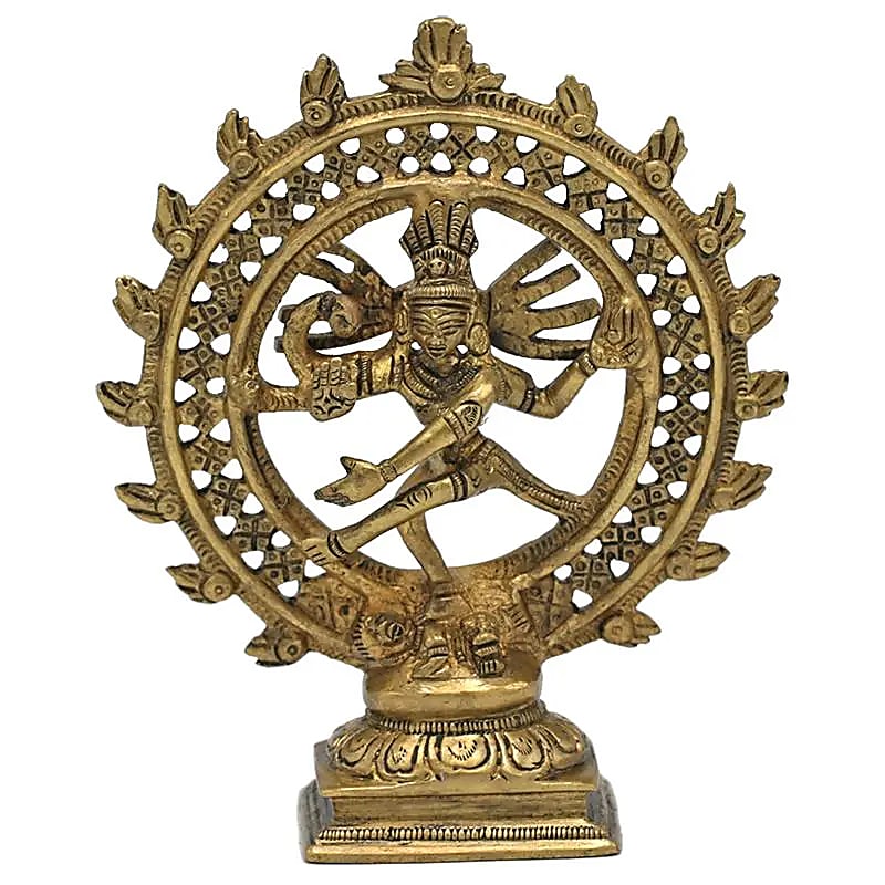 Shiva Nataraj en métal (laiton), avec son double anneau. Ø de 15, 20 ou 27 cm, au choix !