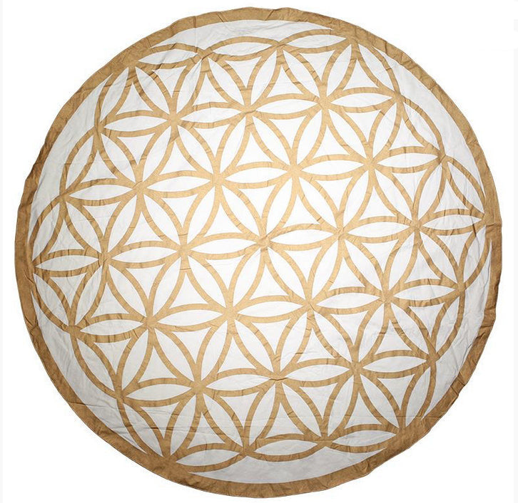 Wall hanging/beach towel with 'flower of life' motif, 150 centimeters in diameter... Superb effects, perfect!