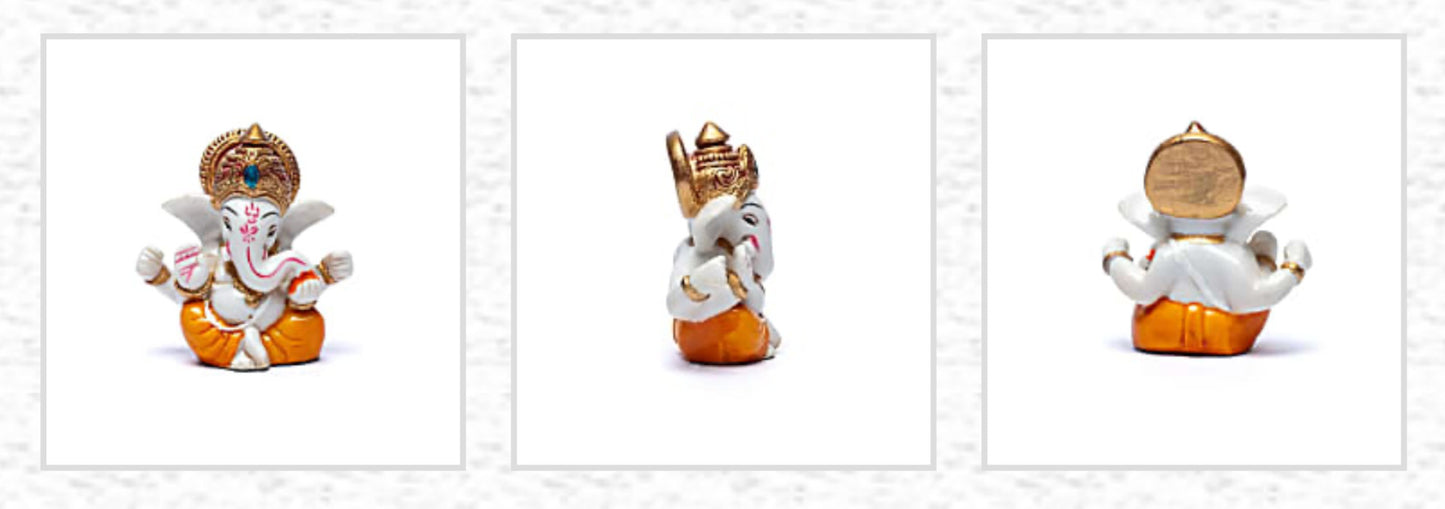 Ganesh coloré - 7 x 6 centimètres / 75 grammes - Peint à la main !