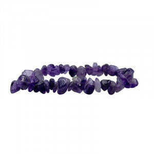 Améthyste – Perles ‘baroque/chips’ aux formes naturelles • Bracelet 17 à 21 cm • Collier 42 cm • Sautoir 85 cm, montés sur fil élastique ou fil d’acier haute résistance !
