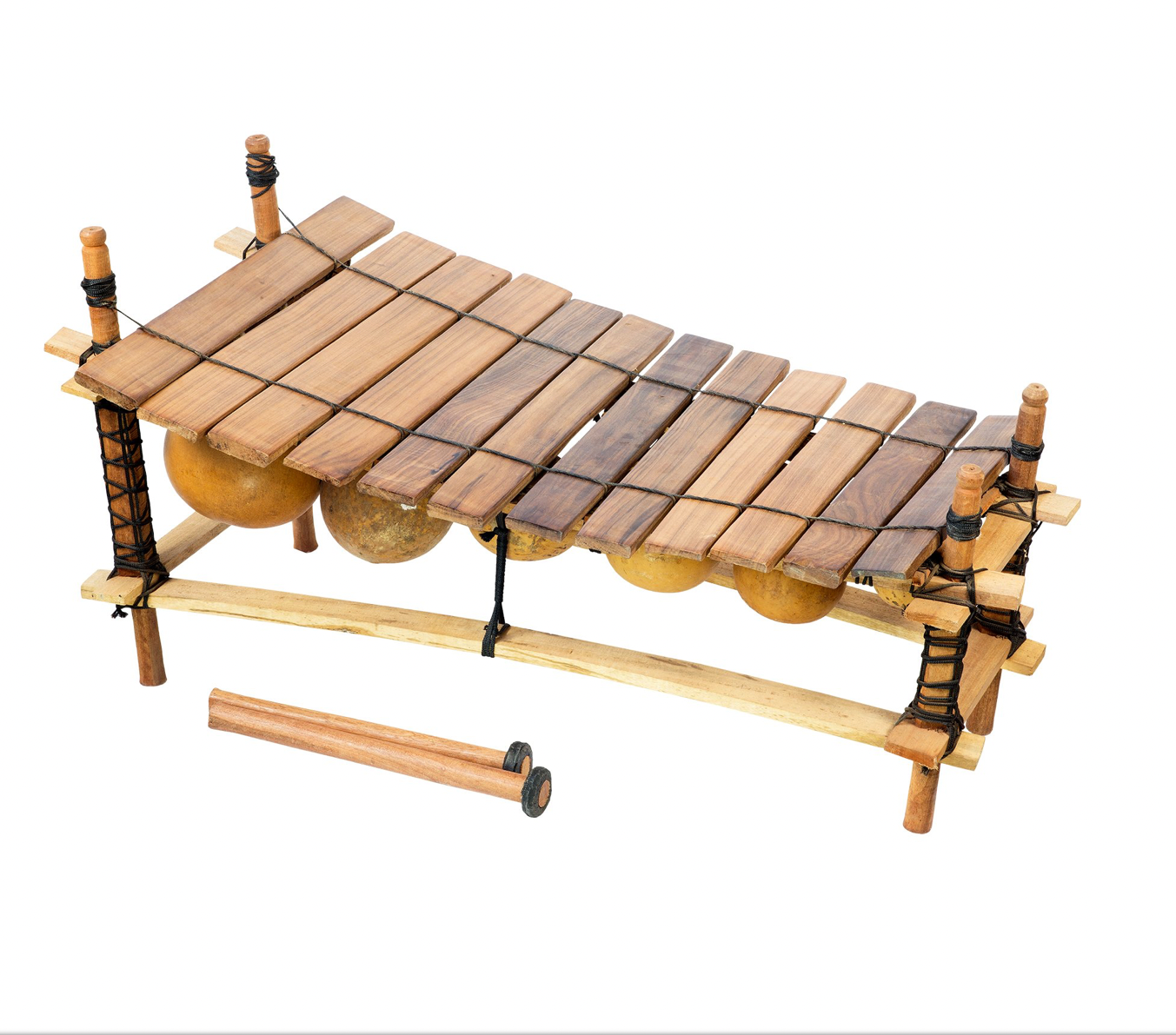 Balafon 12 tons du Ghana, pentatonique (Fa majeur), 80×45×40 cm, livré avec 2 baguettes et housse en tissu !