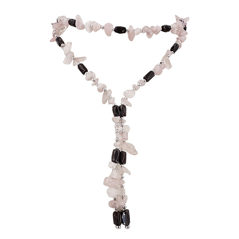 Collier/bracelet multi-rang magnétique 90 cm, perles baroque d’améthyste, quartz rose ou cristal, puissance 300‑600 Gauss !