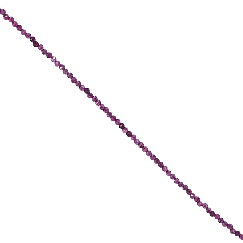 Ruby! Silver necklace or bracelet with 2/3 millimeter faceted beads. Available in a 17 cm bracelet or a 40 cm necklace. AA to AAA quality, superb beads!