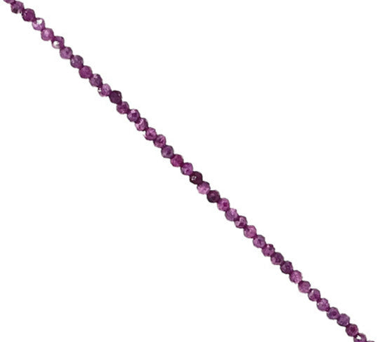Ruby! Silver necklace or bracelet with 2/3 millimeter faceted beads. Available in a 17 cm bracelet or a 40 cm necklace. AA to AAA quality, superb beads!