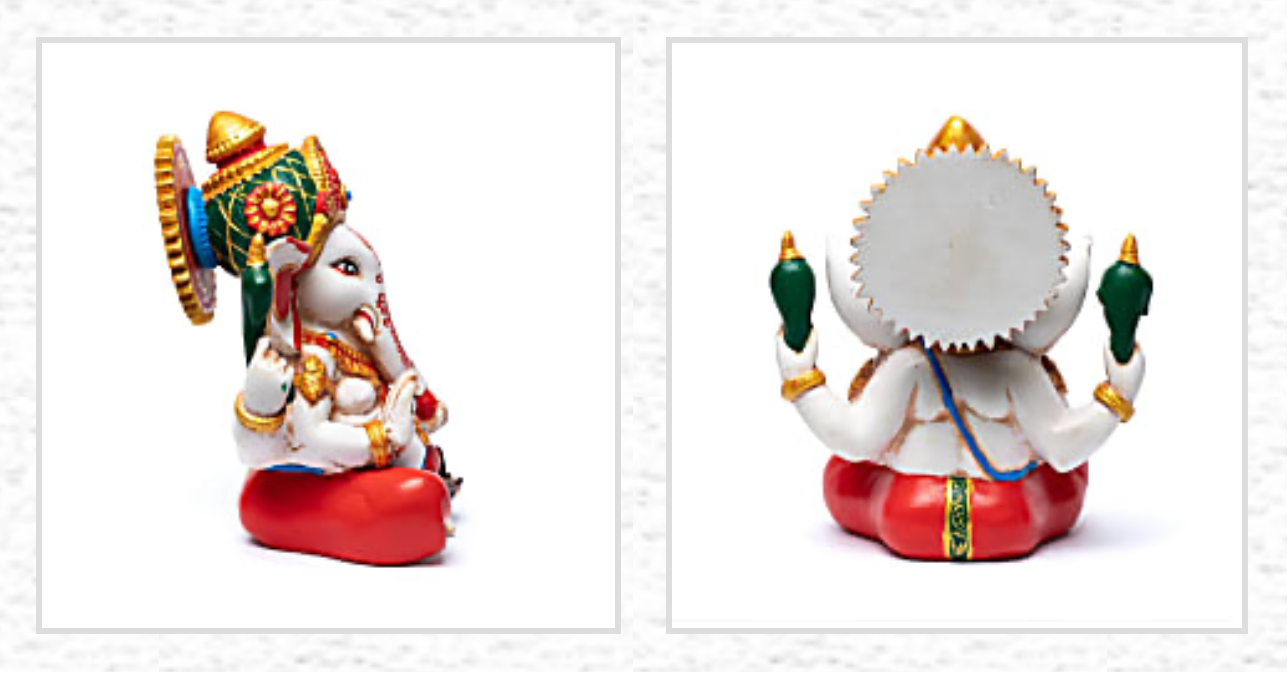 Ganesh coloré de 23 x 15 centimètres / 2500 grammes - Modèle peint à la main !