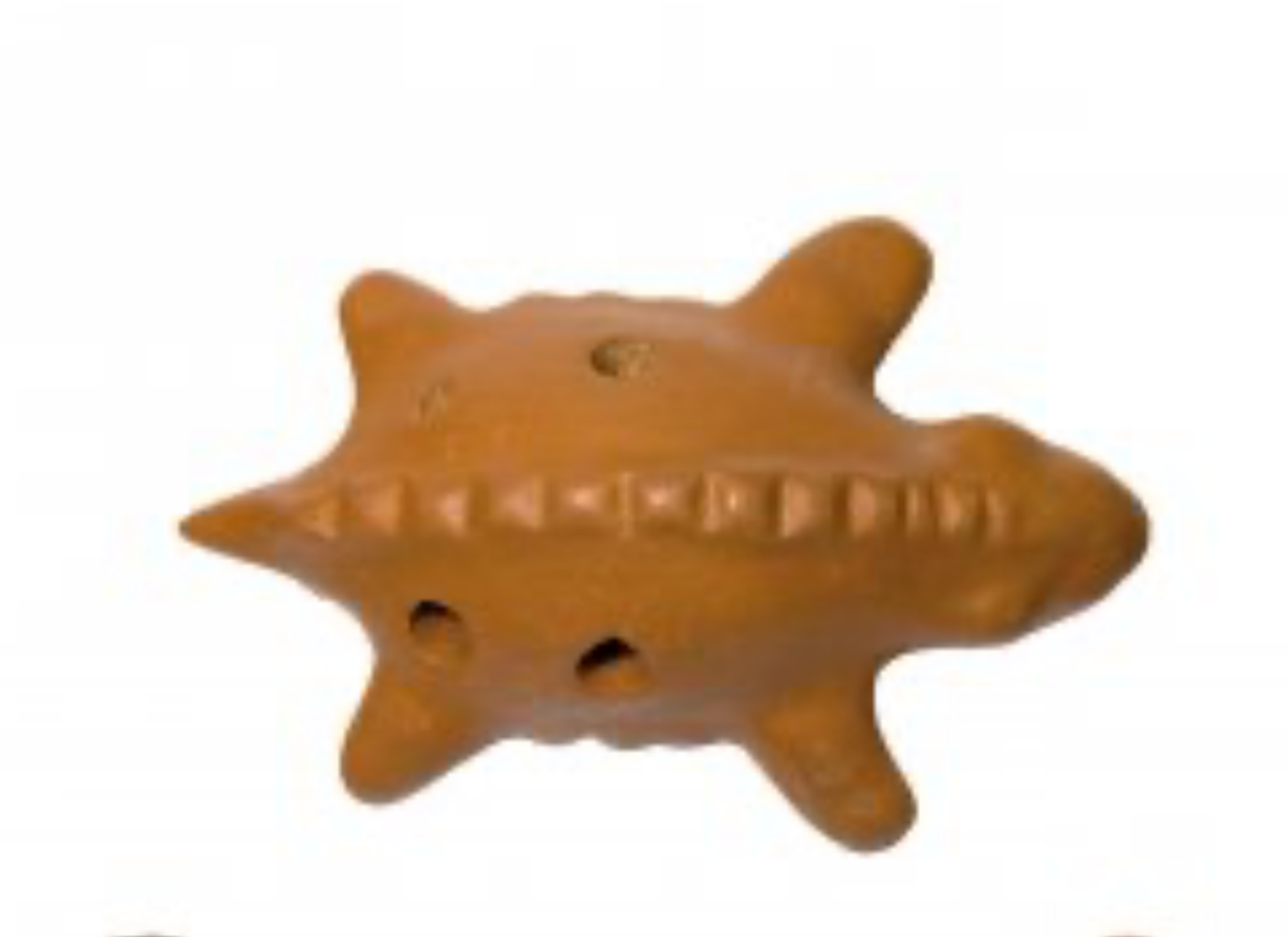 Ocarina en terre cuite, modèles au choix : dauphin, poisson, tortue... Superbes pièces faites au Pérou !