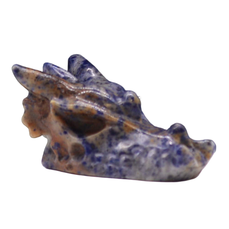 Dragon Skull/Head in Semi-Precious Sodalite Stone - 45x30x28 mm - 260 grams!