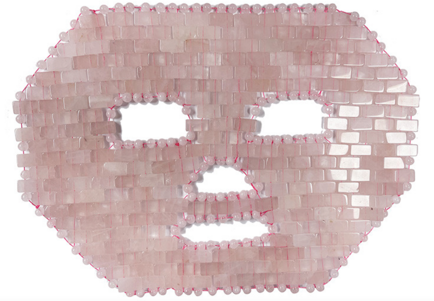 Masque en quartz rose (28 x 22 cm) – Épouse délicatement les contours du visage, détend les muscles et favorise l’apaisement pour un soin beauté et bien-être complet.