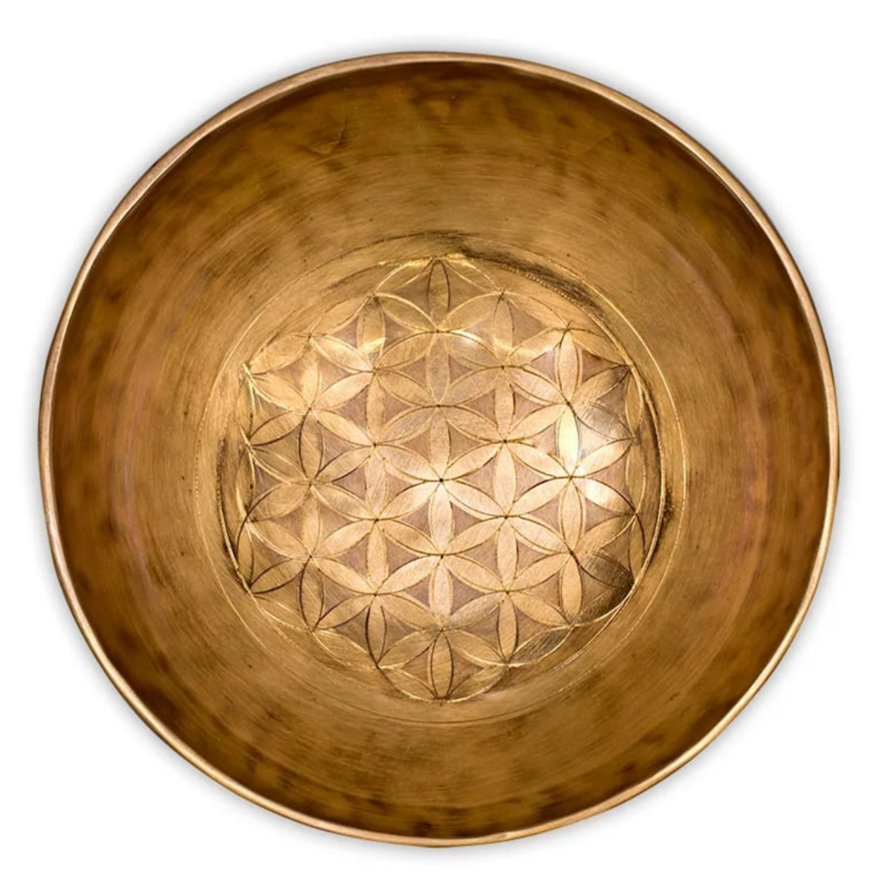Bol chantant gravé de la Fleur de vie, au choix de 20 ou 21 cm - 950 ou 1200 gr. Vendu avec maillet adapté ! Magnifiques pièces !