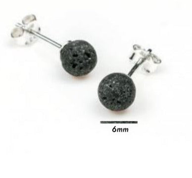 Puces/ Clous/ Boucles d'oreilles en 'pierre de lave', qualité AA à AAA. Finition Argent 925 !