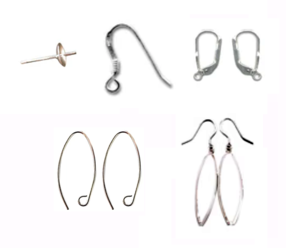 Apprêts en Argent 0,925, montures pour boucles et puces d'oreilles de 17 à 35 millimètres... Très bonne qualité, parfait pour vos créations ou pour réparation ! Vendu par paire !