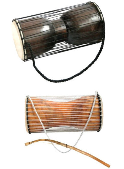Talking drum/ Tama ou 'tambour parlant', 2 modèles au choix d'Afrique. Vendu avec son pilon. 40x23x23 cm - 2,5 kg, parfait !