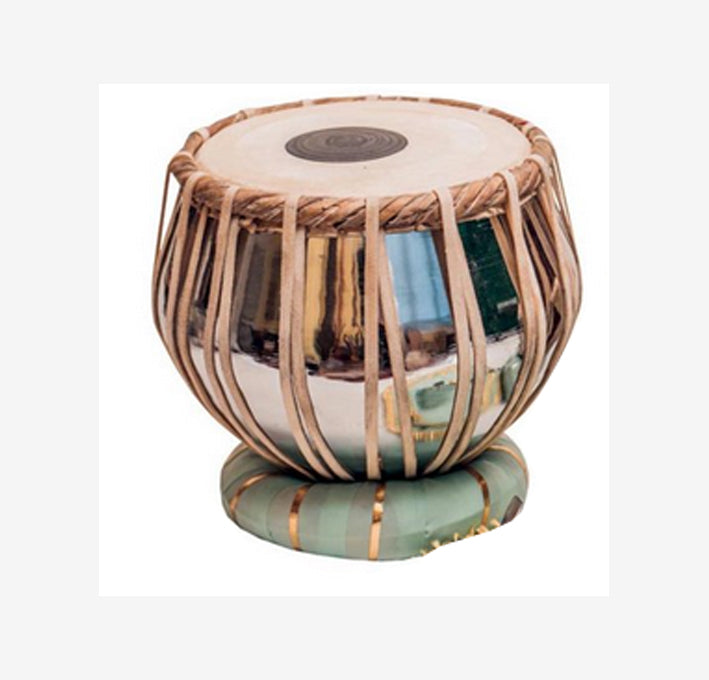 Tabla Indien traditionnel avec sac de transport, marteau et coussins. Ø Dayan: 19cm x 28cm de haut, 4,8kg/ Bayan: 30cm !