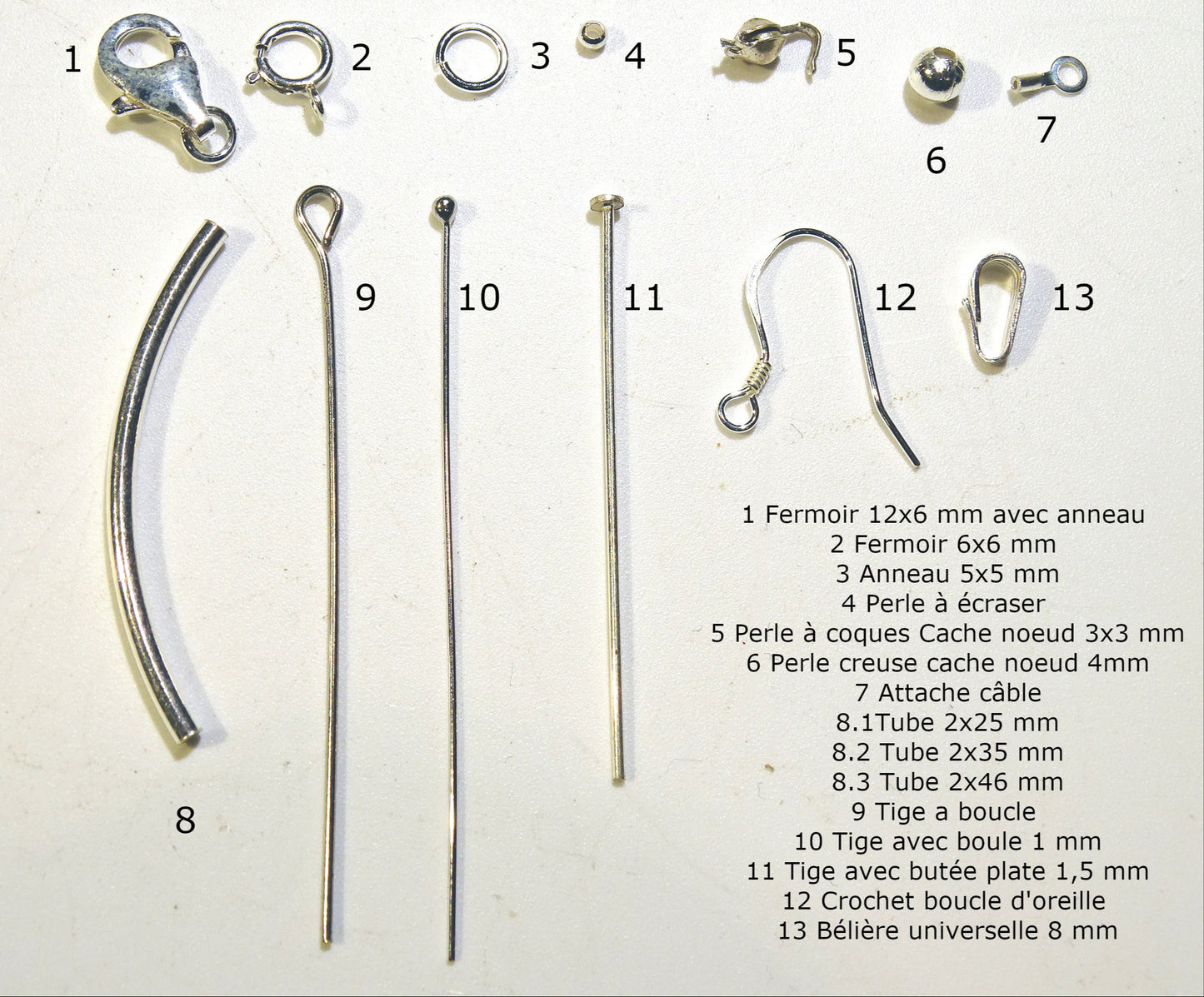 The main 0.925 Silver findings for your creations and repairs! Clasps, rings, beads, rods, bails, earrings. Very good quality!