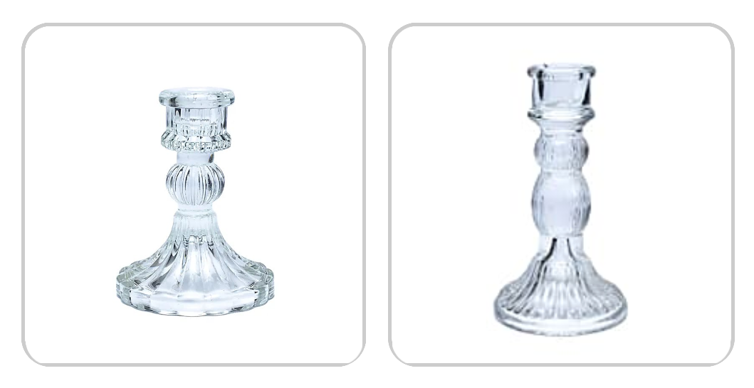 Bougeoir en verre pour bougie de table, de 8 ou 10 cm. Parfait pour maintenir en toute sécurité vos bougies préférés !
