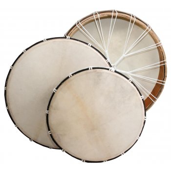 String-tensioned drum, available in 40 or 50 centimeter diameters. High-quality, perfect for beginners or advanced players. Comes with a 35 centimeter mallet, perfect!