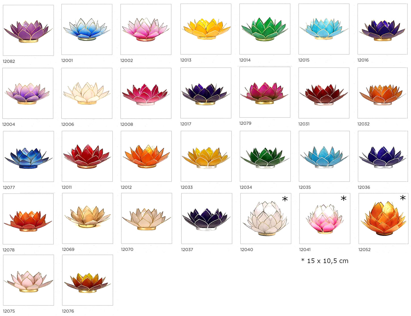 Bougeoirs “Lotus” en coquillage Capiz – 13,5x5,5 ou 15x10,5 cm – Couleurs sublimes et reflets incroyables !