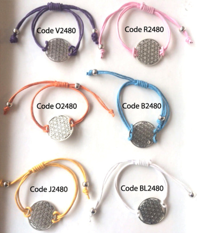 Collection de bracelets à fermeture coulissante avec Fleur de vie (30mm) . Longueur modifiable de 16,5 à 20 centimètres !