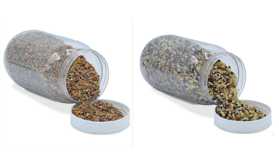 Les 12 encens 'en grains' les plus utilisés, 100% naturels, à brûler sur charbon*, vente au poids suivant indications. Tous les principaux encens en grains réunis en quelques photos, parfait ! Vente par 80 gr. ou en boîte complète de 200 à 500 grammes !