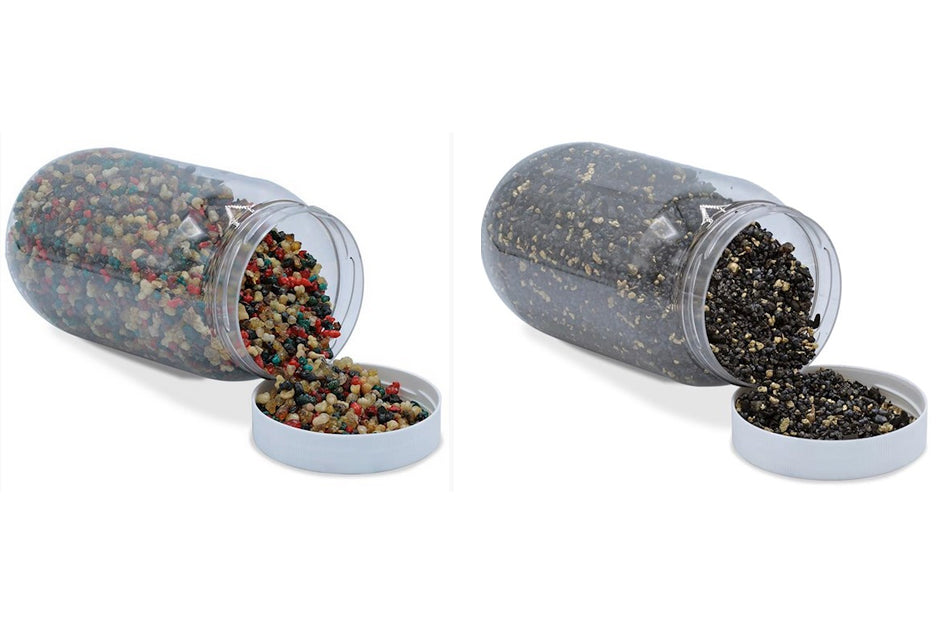 Les 12 encens 'en grains' les plus utilisés, 100% naturels, à brûler sur charbon*, vente au poids suivant indications. Tous les principaux encens en grains réunis en quelques photos, parfait ! Vente par 80 gr. ou en boîte complète de 200 à 500 grammes !