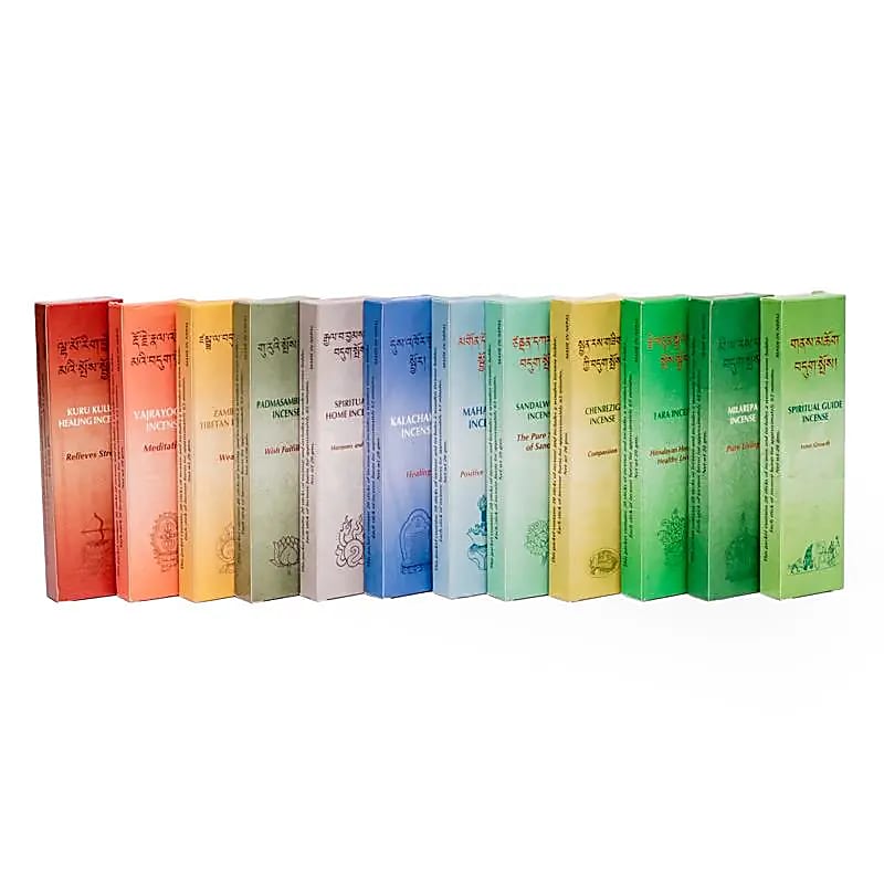 Encens naturels aux plantes 'Himalayan Mountain' – 12 parfums au choix. 20g / 20 bâtonnets + porte-encens offert. Combustion : 60 min !