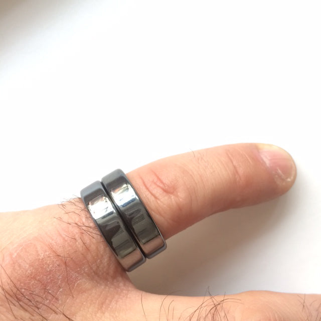 Bague en hématite ou arc-en-ciel, qualité supérieure, tailles 50-70, vendue seule ou par 2 – un bijou raffiné et symbolique !