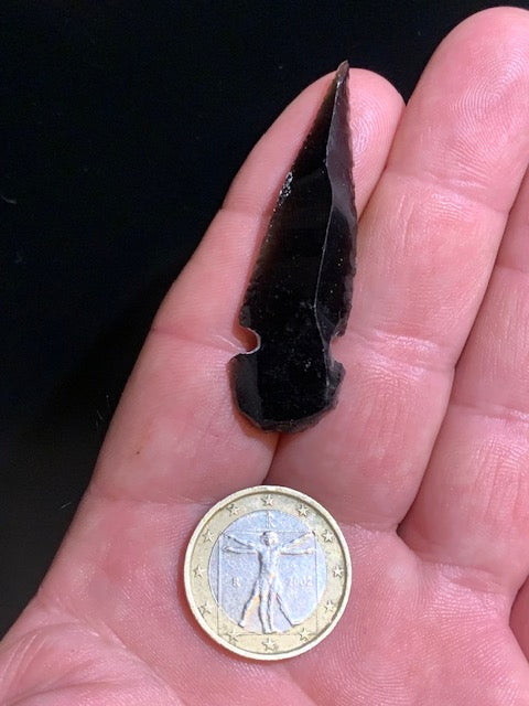 Obsidienne noire, pointe de flèche - 53 x 12 x 6 mm - 4,1 g